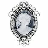 Amosfun Vintage Antik Kamee Damen-Brosche Pin Damen Kristall Strass Brustpin Vintage Lady Maiden Kamee Brosche Pin für Frauen Muttertag Souvenir