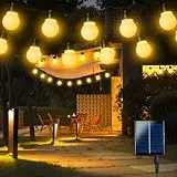 Traumheim Solar Lichterkette Aussen, 10M 20 LED Glühbirnen Solarlichterkette Außen Wetterfest, 8 Modi Solar Lichterkette Outdoor für Balkon, Garten, Terrasse, Partys