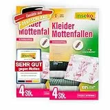 inseko 8X Kleidermottenfalle mit maximaler Lockwirkung – Pheromonfalle gegen Motten im Kleiderschrank – Mottenfalle geruchlos & insektizidfrei – Made in Germany