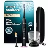 Philips Sonicare DiamondClean Smart 9400 elektrische Zahnbürste, Schallzahnbürste mit App, Drucksensor, Bürstenkopferkennung, 4 Putzmodi und 3 Intensitätsstufen, Schwarz, Modell HX9917/89