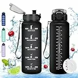 Vikaster große trinkflasche, 1.5l BPA-frei, Auslaufsicher, Trinkflasche Kohlensäure Geeignet, Wasserflasche sport für Fahrrad, Fitness, Outdoor