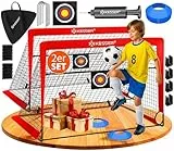 KESSER® Fussballtor 2er Set | Tolles Fußball Geschenk für Kinder, Indoor und Outdoor Garten : Antirutsch - Inkl. Fussball Trainingszubehör: Hütchen, Zielscheibe, Sporttasche, Ballpumpe, Rot