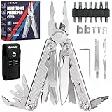 BiBURY Multitool Werkzeug,Faltbares Edelstahl Zange Multifunktionale Multitools mit verbesserter Schere und Schraubendreher,，Geburtstagsgeschenk，Geschenk für Papa Männer，Camping, Wandern, Outdoor