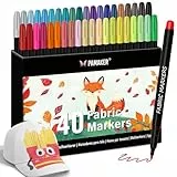 Pamaker 40 Textilstifte – Waschmaschinenfest und Permanent für T-Shirts, Stofftaschen, Schuhe und mehr – Ungiftig, ideal für Kinder und Erwachsene