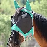 Harrison Howard CareMaster Pferd Fliegenmaske mit Ohren und Nasenfransen Fliegenschutz Defender Maske Summer Mint M