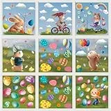 BELSVOR 138 Fensterbilder Ostern, 9 Bögen Fensterbild ostern, Wiederverwendbare PVC, Elektrostatischer Fensterbilder, Deko für Glas/Vitrinen