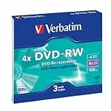 Verbatim DVD-RW Rohlinge, 4X, 4.7GB, Kratzfest