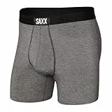 Saxx Men's Underwear Unterwäsche Herren-Boxershorts - Ultra Super Weich Männer-Unterhosen - Boxershorts mit integrierter Pouch TM Unterstützung - Unterwäsche für Herren, Salt & Pepper, Klein