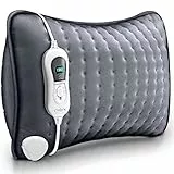 sinnlein Heizkissen elektrisch mit Füllung 100W für Rücken Schulter Nacken Bauch | Wärmekissen mit 3 Temperaturstufen & Abschaltautomatik (Grau)