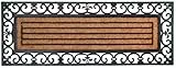 Esschert Design Schmutzfangmatte, Fußmatte in schwarz aus Gummi, mit Kokos-Einlage, rechteckig, extra breit, ca. 120 cm x 45 cm