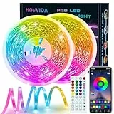 HOVVIDA LED Strip 30M, 30 LEDs/Meter, 2x15M, RGB LED Streifen, 900 LED, APP und Fernbedienung, Musikmodus, Timing-Modus, LED für Zimmer, Wohnzimmer, Küche, Schlafzimmer, Bar, Party