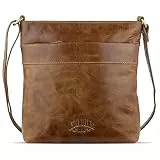 KLONDIKE 1896 Mountain May Schultertasche aus Büffelleder in cognac