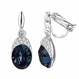 Vogem Ohrclips Zirkonia Ohrringe Klips Ohrclips Damen Ohne Ohrlöcher Blau Hypoallergen Nickelfrei Modeschmuck