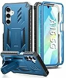 FNTCASE Für Samsung Galaxy A16-5G Hülle: Samsung A16 4G Handyhülle mit Ständer Stoßfest Militärische Schutzhülle Zweilagig Vollständiger Schutz langlebig Matt Strukturiert Sturzsicher 6,7 Zoll(Blau)