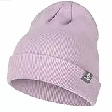 HAMUNI Beanie Mütze für Herren Damen Winter Warme Beanies Unisex Klassische Wintermützen Strickmütze Dehnbare Weiche Acryl Beanie Hat Vintage Einfarbig Strickmütze (Helllila)