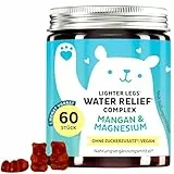 Water Relief Complex Gummibärchen - Vitamin C, Magnesium, Mangan & Brennnessel-Extrakt - 60 Stück (1 Monat Vorrat) - Vegan, Ohne Zuckerzusatz - Bears with Benefits