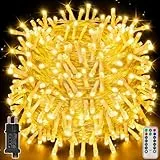 Ollny Lichterkette außen, 80 M 800 Led Lichterkette lang, 8 Modi Lichterketten mit Fernbedienung Timer, IP44 wasserdicht outdoor und innen für Hochzeit Ostern Garten Balkon Warmweiß