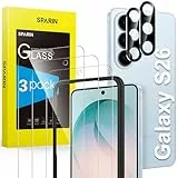 SPARIN für Samsung Galaxy S26 Panzer Schutz Glas, Fingerabdruck-ID Unterstützen, mit Montagerahmen, 3 Stück Schutzfolie und 2 Kameraschutz, 9H Härte, Kratzfest, HD-Klar, 3+2 Stück
