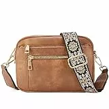 Telena Damen Crossbody Bag mit verstellbarem Farbigem Riemen, Damen Umhängetasche aus PU Leder, Schultertasche für Frauen