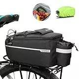 Lixada Fahrrad Gepäckträgertasche mit Regenschutz, Fahrrad Sitz Multifunktionale Isolierte Stammkühltasche,Umhängetasche, 29 * 16 * 17cm