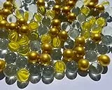 FAIRY TAIL & GLITZER FEE 100 Murmeln Gold Klare Mischung Glaskugeln 16mm Murmelspiel Gold klar Murmel