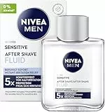 NIVEA MEN Sensitive After Shave Fluid, Gesichtspflege nach der Rasur für empfindliche Männerhaut, beruhigende Hautpflege zur Linderung von Hautirritationen (100 ml)