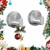 TAILI Badezimmer Handtuchhaken mit Vakuum Saugnäpf Edelstahl 2 Stück Saugnapf Haken Ohne Bohren Wiederverwendbare, Wasserdicht Abnehmbarer für Bad, Handtuch, Bademäntel - Runden, Typ A, Silber