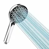 Cobbe Duschkopf Wassersparender, Hochdruck Handbrause mit 3 Strahlarten, Duschbrause Groß, Brausekopf mit Antikalk-Funktion, Schwarz/Chrom