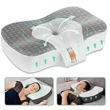 Elviros Kopfkissen aus Memory-Schaum abnehmbares ergonomisches Nackenhörnchen für Nacken- und Schulterschmerzen Nackenstützkissen für Seitenschläfer, Grau