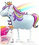 Balloono Airwalker Einhorn Luftballon - Magische Momente mit der Einhorn Deko Kindergeburtstag - Folienballon für Kinder - Folienballon Einhorn Geburtstagsdeko