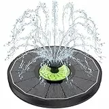 SZMP Solar Springbrunnen, 3.5W Glas Solar Teichpumpe mit 7 Düsen & 4 Fixe Rohre Solar Wasserpumpe Solar Schwimmender Solarbrunnen für Garten, Teich, Vogel-Bad (Schwarz)