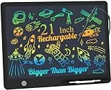 Kinayue LCD-Schreibtablett für Kinder, Wiederaufladbare Maltafel Zeichentafel, Vorschule Lernen Spielzeug Weihnachten Geburtstag Ostern Geschenk 3 4 5 6 7 Jahre alt Mädchen Jungen (21 Zoll-Schwarz)