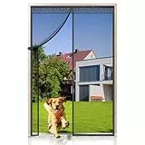EXTSUD Fliegengitter Balkontür Fiberglas Magnet Fliegengitter Tür,90x210cm Magnetvorhang Insektenschutz,Kratzfest,Stärkere Magneten Fliegengittertüren für Balkontür,Kellertür und Terrassentür