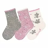 Sterntaler MÄDCHEN Socken 3er Katze Strumpfwaren, hellgrau Melange, 22