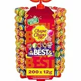 Chupa Chups Lutscher-Rad, Lollipop-Ständer mit 200 Lollis, Aufsteller mit 5 leckeren Geschmacksrichtungen, geeignet für Kiosk, Büro, Geburtstag, 200 x 12g
