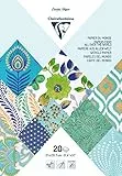 Clairefontaine 95095C Block verleimt mit 20 Bögen Papier aus aller Welt (21 x 29,7 cm, geeignet für Scrapbooking) 1 Pack blau