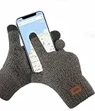 Bobelle Handschuhe Herren, Winterhandschuhe Damen Thermo Warme Fleece, rutschfeste Strickhandschuhe Touchscreen für Outdoor Sport(DunkelGrau)