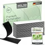 ProUnit® Klettstreifen selbstklebend Extra Stark (Schwarz, 12stk X 100mm X 30mm) Vielseitig einsetzbar. Klettverschluss selbstklebend klebe Klettband Klett Klebeband