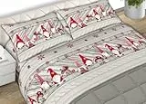 BIANCHERIAWEB Elfi24 Bettwäsche-Set aus weichem Flanell, hergestellt in Italien, für französisches Bett, Elfi24