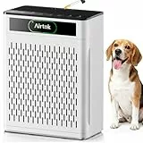 AIRTOK Luftreiniger, Luftreiniger Allergiker Für Räume bis zu 170m², mit Waschbarer Filter, PM 2.5 Luft Qualitäts Monitor, Schlafmodus, Aromatherapie, HEPA Luftfilter gegen Staub Pollen Gerüche
