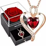 Echte Ewige Rose,Konservierte Rosen Rote, Haltbare Handgefertigte Blume,Infinity Rosenbox Romantisch Geschenkebox für Muttertag Valentinstag Weihnachten Ehefrau Frauen Großmutter Geburtstag Geschenk