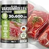 culivac 8 Folienrollen 30x600cm Vakuumrollen Original für Vakuumierer Vakuumiergerät Folienschweißgerät BPA-frei Vakuumierfolie Rolle Vakuumierbeutel Vakuumierrollen Folienbeutel Vakuumbeutel Rolls