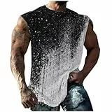 KOG Tank Top Herren Sport Tanktop Sommer Sportshirt Ärmelloses Laufshirt Grafik Bekleidung Gym Baumwolle Tee T-Shirt Männer Tshirts Mode Tops Unterhemd Schwarz XL