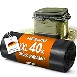 GLAMPmania Toilettenbeutel Camping für alle Campingtoiletten [Auslaufsicher & Reißfest] 40x Stk XXL Beutel 70 Liter | Sorglos Abenteuer Genießen | Toilette Tüte | Schwarze Müllbeutel - Jetzt Eintüten