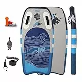 F2 Inflatable Body Board aufblasbares Boogie Board Air 3,7 Blau für Kinder und Erwachsene Skimboard Wellenboard Neues Modell