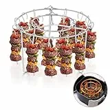 Homikit Heißluftfritteuse Zubehör, 16 cm Round Edelstahl Airfryer Zubehör Grillrost mit 38 Spießen für Grillen, Abnehmbar Spießgestell für Airfryer Backofen, Gleichmäßiges Garen, Spülmaschinenfest