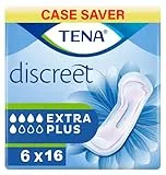 TENA Lady Discreet Extra Plus, 96 Inkontinenzeinlagen (16 x 6 Packungen) einzeln verpackt für Frauen mit mittlerer bis schwerer Blasenschwäche, Inkontinenz und unvorhersehbarem Auslaufen