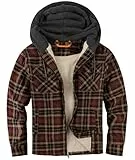 igeekwell Fleecejacke Herren Winterjacke mit Kapuze Hemdjacke für Männer Karierte Jacke für Winter Flanellhemd mit FleeceFutter & Reißverschluss Holzfällerjacke Thermojacke für Outdoor