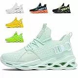 Turnschuhe Herren Damen Sportschuhe Laufschuhe Atmungsaktiv Leichtewichts rutschfeste Gym Fitness Schuhe Fashion Luftpolster SneakerG133 AppleGreen36