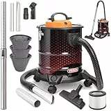 Sellnet Aschesauger 20L Kaminsauger 1650W, HEPA Filter, 3X Sackfilter, 2m Saugschlauch, 4 Rollen, Staubsauger, Aschesauger für Kamin, Starke Saugleistung SN184